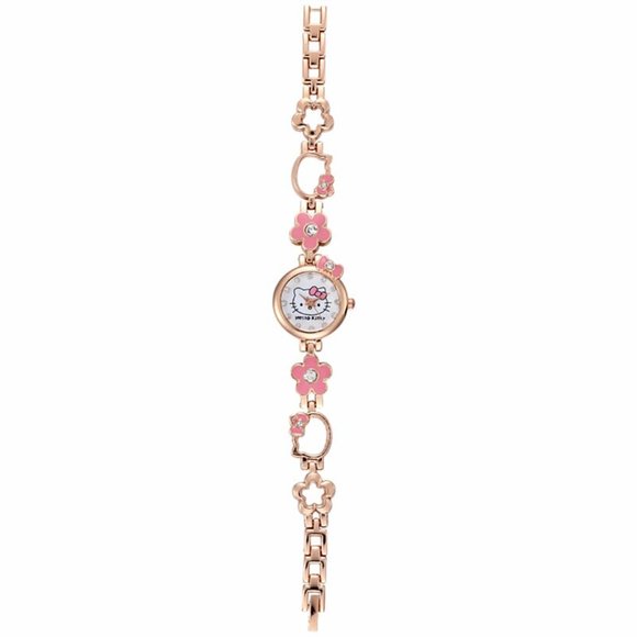 Hello Kitty Watch Quartz Pink Flower Chain Band - Picture 6 of 7